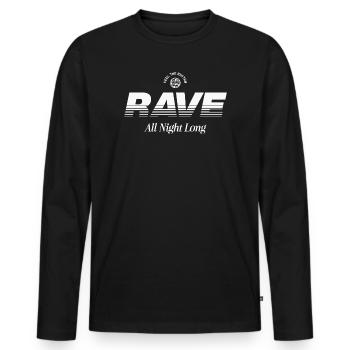 Rave all night long - Männer Premium Bio Langarmshirt - Schwarz - Vorne - Nico (187cm)