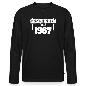 Sprueche 1967 - Männer Premium Bio Langarmshirt - Schwarz - Vorne - Nico (187cm)
