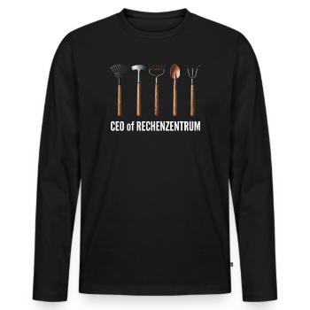 CEO of Rechenzentrum - Männer Premium Bio Langarmshirt - Schwarz - Vorne - Nico (187cm)