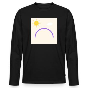 Lila Schleife in wenig Sonne - Männer Premium Bio Langarmshirt - Schwarz - Vorne - Nico (187cm)