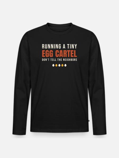 Running A Tiny Egg Cartel - Men's Premium Organic Long Sleeve Shirt - black