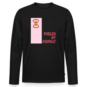 Angetrieben von Farfalle - Männer Premium Bio Langarmshirt - Schwarz - Vorne - Nico (187cm)