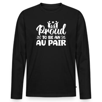 Childcare Provider Proud To Be An Au Pair Daycare - Men's Premium Organic Long Sleeve Shirt - black - Front - Nico (187cm)