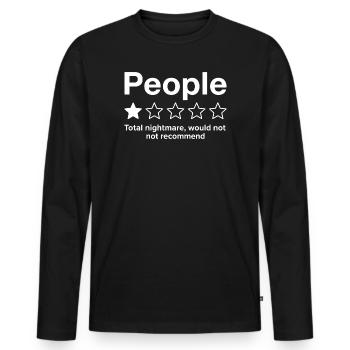 Gens Une Étoile Cauchemar Total - T-shirt manches longues Premium bio Homme - noir - Devant - Nico (187cm)