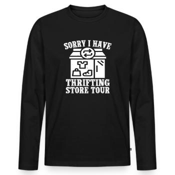 Thrift Shop Sorry I Have Love Thrifting - Männer Premium Bio Langarmshirt - Schwarz - Vorne - Nico (187cm)