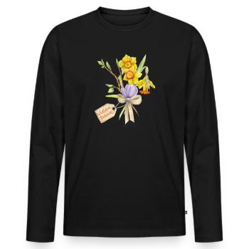 Vielen Danke Blumenstrauß - Männer Premium Bio Langarmshirt - Schwarz - Vorne - Nico (187cm)