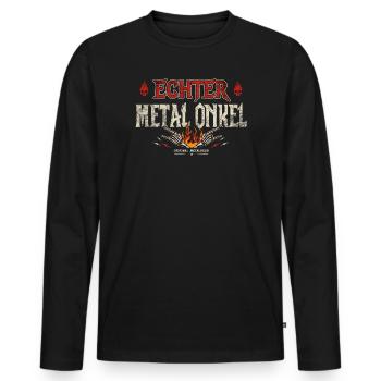 Echter Metal Onkel Heavy Metal Geschenk - Männer Premium Bio Langarmshirt - Schwarz - Vorne - Nico (187cm)