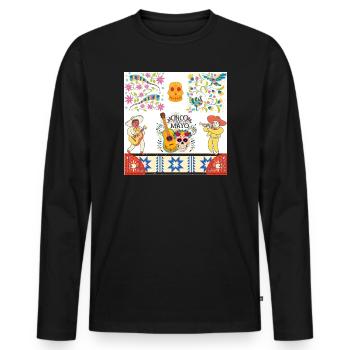 Cinco Mayo Día Muertos Fiesta - Männer Premium Bio Langarmshirt - Schwarz - Vorne - Nico (187cm)