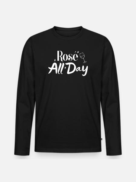 Rosé all day - Men's Premium Organic Long Sleeve Shirt - black