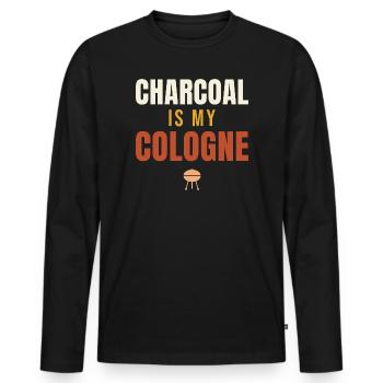 Charcoal Is My Cologne BBQ - Männer Premium Bio Langarmshirt - Schwarz - Vorne - Nico (187cm)