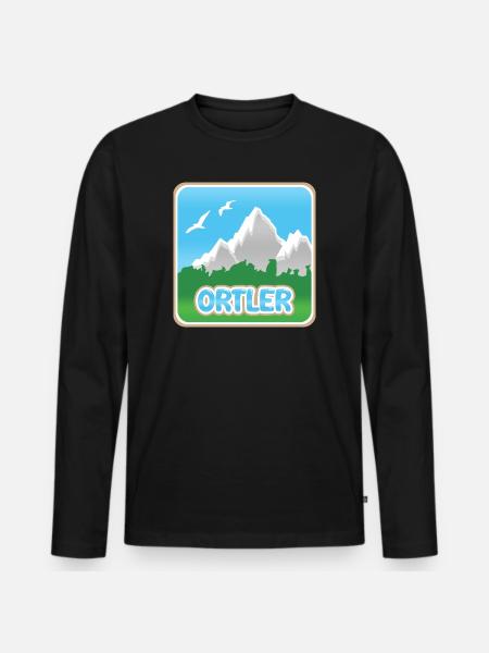 Ortler as a mountain - Men's Premium Organic Long Sleeve Shirt - black