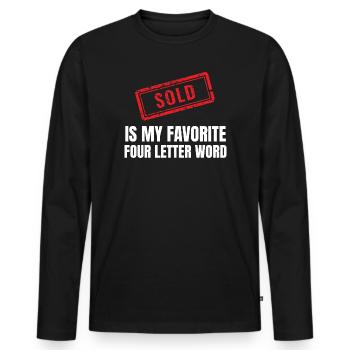 Marketing de vendeur immobilier agent immobilier - T-shirt manches longues Premium bio Homme - noir - Devant - Nico (187cm)
