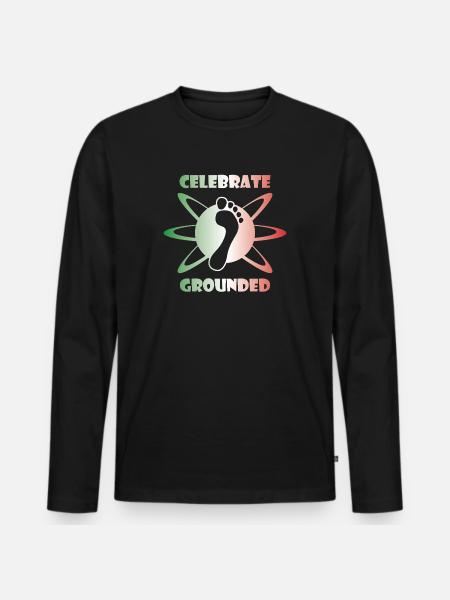 Pieds nus GroundedOne_1_italy - T-shirt manches longues Premium bio Homme - noir