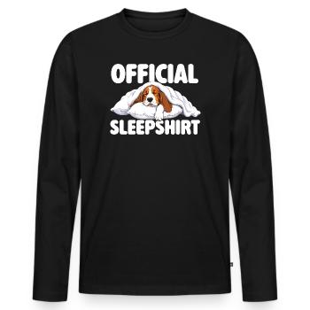 Chemise de nuit officielle - Mignonne maman de chien basset hound - T-shirt manches longues Premium bio Homme - noir - Devant - Nico (187cm)