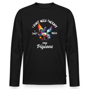 Kunst der Taubentherapie - Männer Premium Bio Langarmshirt - Schwarz - Vorne - Nico (187cm)