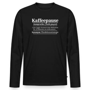 Kaffeepause Kollege Büro Kaffee Liebhaber - Männer Premium Bio Langarmshirt - Schwarz - Vorne - Nico (187cm)