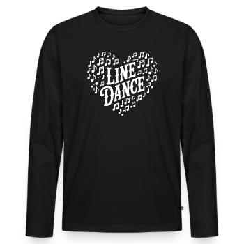 Line Dance Heart Design - Men's Premium Organic Long Sleeve Shirt - black - Front - Nico (187cm)