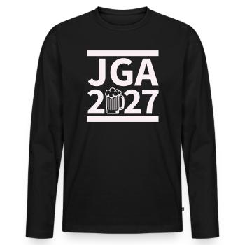 Conception de la célébration de la bière pour la fête de garçon 2027 - T-shirt manches longues Premium bio Homme - noir - Devant - Nico (187cm)