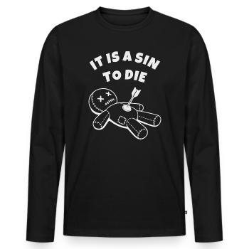 C’est un péché de mourir, d’aimer la vie - T-shirt manches longues Premium bio Homme - noir - Devant - Nico (187cm)