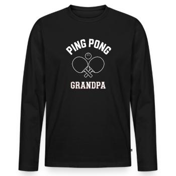Tennis de table, joueur de tennis de table, grand-père, cadeau - T-shirt manches longues Premium bio Homme - noir - Devant - Nico (187cm)