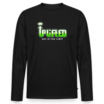 Uplifted - Sky Is The Limit - Men's Premium Organic Long Sleeve Shirt - black - Front - Nico (187cm)