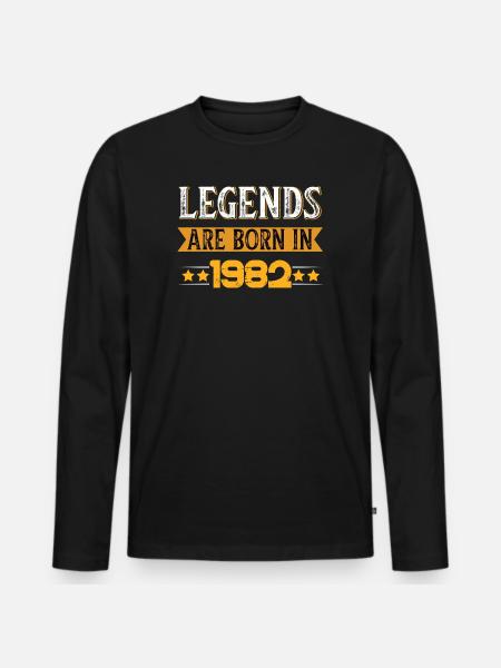Birthday born in 1982 - Men's Premium Organic Long Sleeve Shirt - black