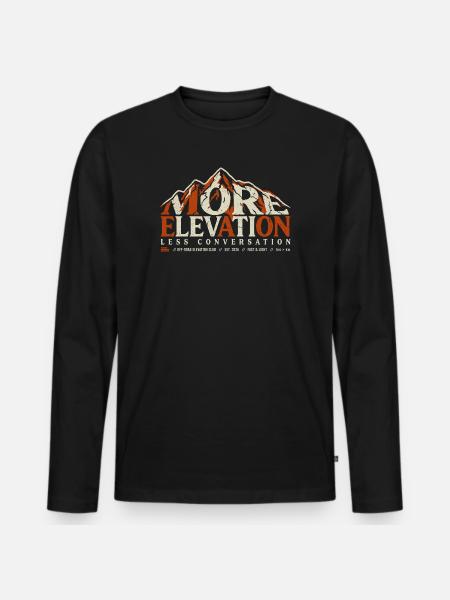 More Elevation Hiking - Men's Premium Organic Long Sleeve Shirt - black