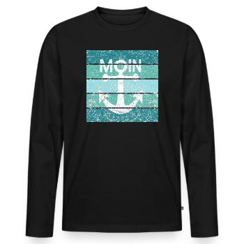 Moin Anker Rétro - T-shirt manches longues Premium bio Homme - noir - Devant - Nico (187cm)