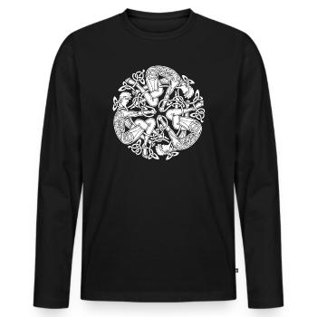 Hommes celtes entremêlés - T-shirt manches longues Premium bio Homme - noir - Devant - Nico (187cm)