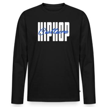 Culture hip-hop - T-shirt manches longues Premium bio Homme - noir - Devant - Nico (187cm)