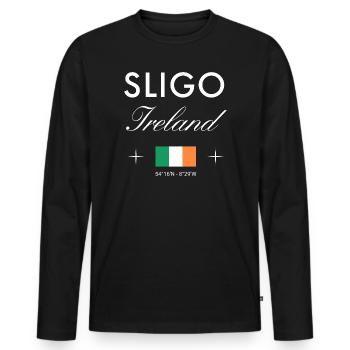Sligo Irland Koordinaten Reise Souvenir - Männer Premium Bio Langarmshirt - Schwarz - Vorne - Nico (187cm)