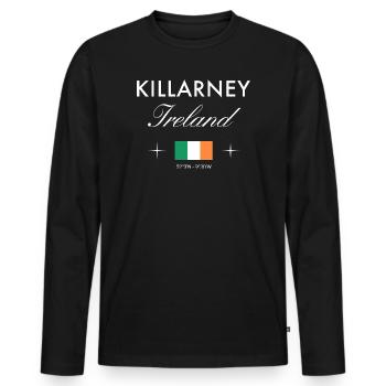 Killarney Coordonnées Irlande Souvenir de voyage - T-shirt manches longues Premium bio Homme - noir - Devant - Nico (187cm)