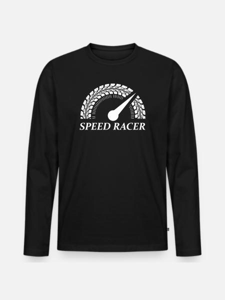 Piste de pneus Speed Racer - T-shirt manches longues Premium bio Homme - noir