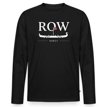  Row Norge Wikinger Langschiff Norwegen Flagge - Männer Premium Bio Langarmshirt - Schwarz - Vorne - Nico (187cm)