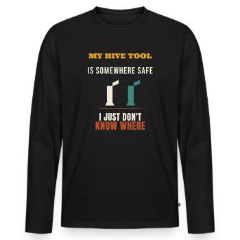 Beekeeper My Hive Tool Is Somewhere Safe Funny Bee - Men's Premium Organic Long Sleeve Shirt - black - Front - Nico (187cm)