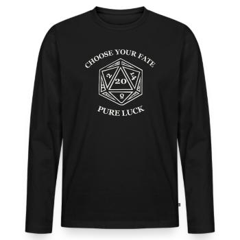 Choisissez votre destin – Pure chance - T-shirt manches longues Premium bio Homme - noir - Devant - Nico (187cm)