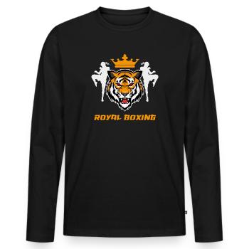 Boxeur de Muay Thai Tiger - T-shirt manches longues Premium bio Homme - noir - Devant - Nico (187cm)