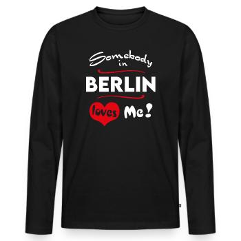 Berlin Stadt Ville Urbaine T-shirt Ville Heimatliebe - T-shirt manches longues Premium bio Homme - noir - Devant - Nico (187cm)