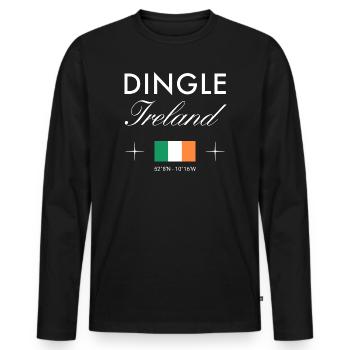 Dingle Ireland Coordinate Souvenir de voyage - T-shirt manches longues Premium bio Homme - noir - Devant - Nico (187cm)