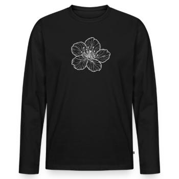 Floraison - T-shirt manches longues Premium bio Homme - noir - Devant - Nico (187cm)