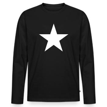 étoile blanche, étoile blanche - T-shirt manches longues Premium bio Homme - noir - Devant - Nico (187cm)