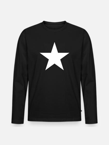 white star, white star - Men's Premium Organic Long Sleeve Shirt - black