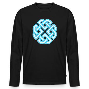 Neon Celtic Knot Infinity - Men's Premium Organic Long Sleeve Shirt - black - Front - Nico (187cm)