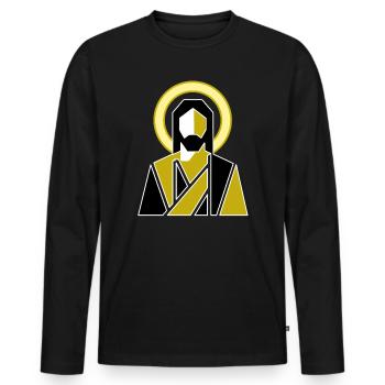 Jésus moderne - T-shirt manches longues Premium bio Homme - noir - Devant - Nico (187cm)