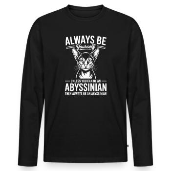 Paroles du chat abyssin cadeau du chat abyssin - T-shirt manches longues Premium bio Homme - noir - Devant - Nico (187cm)