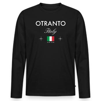 Otranto, Italie, coordonne le souvenir de voyage - T-shirt manches longues Premium bio Homme - noir - Devant - Nico (187cm)