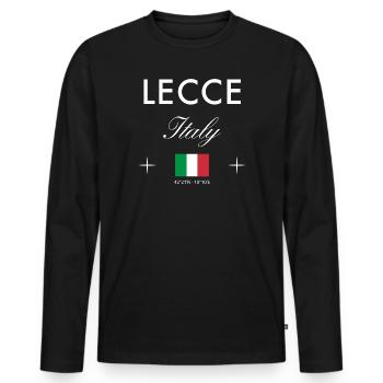 Lecce, Italie, coordonne un souvenir de voyage - T-shirt manches longues Premium bio Homme - noir - Devant - Nico (187cm)