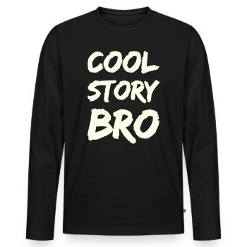 cool_story_bro- - T-shirt manches longues Premium bio Homme - noir - Devant - Nico (187cm)