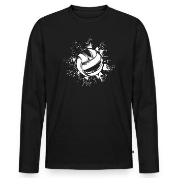 Icône de volleyball Logo Symbole Illustration Explosion - T-shirt manches longues Premium bio Homme - noir - Devant - Nico (187cm)