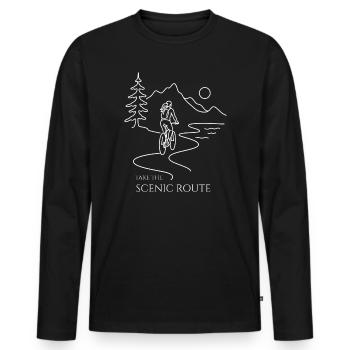 montagnes cyclistes Prendre la Route Panoramique - T-shirt manches longues Premium bio Homme - noir - Devant - Nico (187cm)